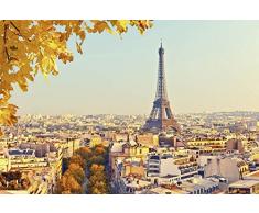 Tapisserie poster panoramique AUTOMNE à PARIS 4 x 2,70 m | Déco et photo murale XXL Qualité HD Scenolia