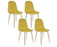 Zons Lot de 4 Chaise Design Métal Scandinave ANIS 45x55xH85cm