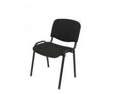 Piqueras and Crespo 2454140031 Lot de 4 chaises ergonomiques empilables Multifonctions avec Assise et Dossier en Tissu Noir Aran Black modÃ¨le Alcaraz