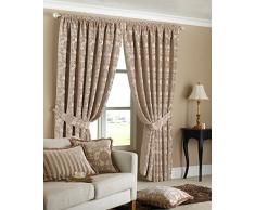 Hanovre Chute de Rideaux Beige 167,6 x 182,9 cm, Entièrement doublé, Motif Damas par Paoletti
