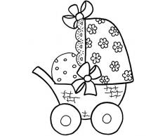 Rayher 28778000 Tampon en bois design Poussette â 6 x 7 cm â Tampon Scrapbooking