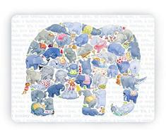 Louise Tate Illustration E is for Elephant Set de Table 29,2 x 21,6 cm