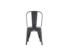 ZONS Chaise Industrielle Grise L35.5xl35.5xH84CM Gris