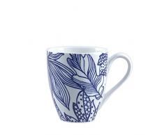 PORCELLANA Tasse en Porcelaine Motif Feuilles Bleu 0,1 x 0,1 x 0,1 cm
