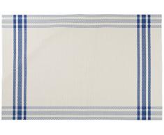 Creative Tops Carreaux Bleu Bordure en Vinyle Set de Table, Bleu et Blanc