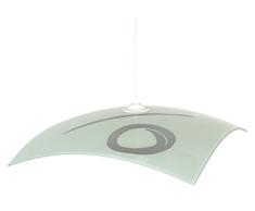 Tosel 13530 Suspension Seriquadro Verre 60 W E27 Ronde Lignes/Gris