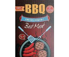 Schatzmix Plaque Murale en mÃ©tal pour Barbecue avec Inscription Â« Fresh Cooked Meat Â» Multicolore 20 x 30 cm