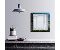 Bonamaison DÃ©coration Murale Impression sur Miroir EncadrÃ© sur Toile, Dimensions: 50 x 50 Cm - ConÃ§u et fabriquÃ© en Turquie