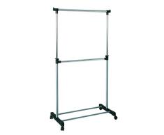 Haku MÃ¶bel 44708 Portant Tube dAcier/PVC Aluminium/ChromÃ©/Gris 43 x 90 x 210 cm