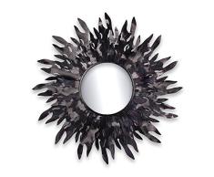 Arte Dal Mondo BM6024A Soleil Noir Cadre en mÃ©tal avec Miroir, Sculpture Murale, rÃ©alisÃ© Totalement Ã la Main avec des Techniques Artisanales, Multicolore, 94 x 8 x 94 cm