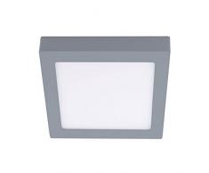 CristalRecord Novo plafonnier de surface LED carré, 20 W, gris