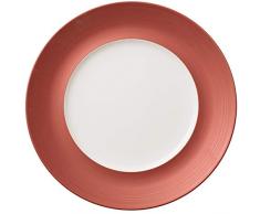 Villeroy & Boch Manufacture Glow Assiette plate Coupe, 25 cm, Porcelaine Premium, Cuivre/Blanc