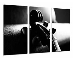 Tableau Moderne Photographique, Impression sur bois, Violon noir et blanc, Pegs, 97 x 62 cm, ref. 26750