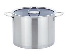 GSW 893268 Elegance Tout Bouilloire avec Couvercle en Verre 26 cm/Env. 10 L, Acier Inoxydable, Argent, 40 x 27,5 x 21,5 cm, 2 unités