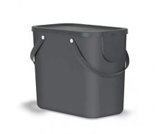 Rotho 1024908853 Poubelle de Recyclage à Domicile, Polypropylène, Gris, 40 x 23, 5 x 34 cm
