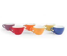 Excelsa Parisienne Lot de 6 grandes tasses en porcelaine