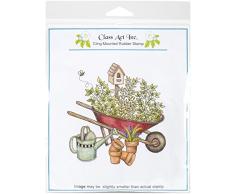 Class Act étirable monté Tampon en Caoutchouc x 14,6 cm Lime à brouette Fleurs 17 cm