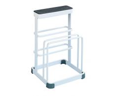 Wenko 53040100 Porte-Couteau et Planche à Découper, Métal, Blanc, 12,5 x 22 x 13 cm