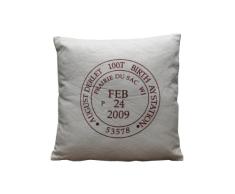 My Flair 23.07SF Cachet de Coussin 50 x 50 x 14 cm matière : 40% Coton 30% Lin 20% Viscose 10% Polyester Blanc/Broderie stempelmotiv