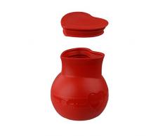 Dr. Oetker 1274 FlexxLove Marmite en silicone avec couvercle FLEXXIBEL Love, fondre du chocolat et des glaÃ§ons, passe au lave-vaisselle, au micro-ondes, capacitÃ© 250 ml (couleur rouge), QuantitÃ© : 1 piÃ¨ce, silicone platine 250 ml