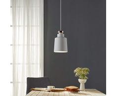 Lampe Suspendue Lumiere Suspension Blanche Abat-jour Cylindrique VN-L00026-EU