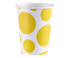 Amscan - 999323 - 8 Gobelets Ã Pois - 266 ml - Jaune