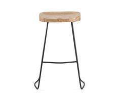 Madeleine Home Romboss Tabouret de Bar Noir 51 x 38 x 76 cm