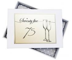 Blanc Coton Cartes danniversaire Ãge 75Â flÃ»tes Album Photo, Tableau, Blanc, 12.5Â x 17.5Â x 2.5Â cm