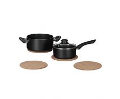 Relaxdays Lot de 4 dessous de plat en liège ronds pour casseroles et poêles, résistant à la chaleur, 19 cm de diamètre, naturel