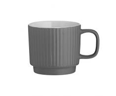 Rayware Mason Cash 2002.102 Tasse en porcelaine Motif ligne en relief Gris