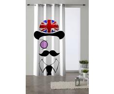 Martina Home Sir Rideau avec Oeillets, Tissu, Multicolore, 29Â x 2Â x 38Â cm