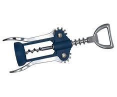 Fackelmann 670488 Tire bouchon, tire-bouchon décapsuleur, décapsuleur, Plastique, Acier inoxydable, Bleu, 16,5 x 6,4 x 3,4 cm