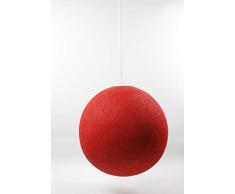 Cotton Ball Lights Lampe suspension 36Â cm, coton, rouge