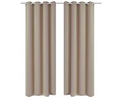 vidaXL 130373 Lot de 2 Rideaux occultants occultants Thermiques en Tissu CrÃ¨me 135 x 245 cm
