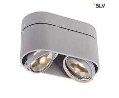 SLV 117184 Kardamod Surface rond ES111 Double Plafonnier Luminaire, rond, gris argenté, 2 x GU10, max, 2 x 75 W, en acier, gris argenté,
