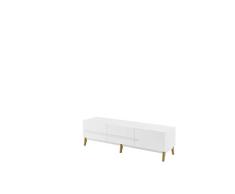 ESF MO-05 Meuble TV MDF (Panneau de Fibres de Bois Ã densitÃ© Moyenne), recouverts dun Papier dÃ©cor imprÃ©gnÃ© de rÃ©sine mÃ©lamine, Finition Blanc, Taille unique