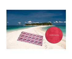 Soleil docre 400019 Drap de Plage, Coton/Eponge Microfibre, Rose, 100 x 200 cm