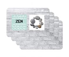 Venilia Set de table ZEN , 45 x 30 cm, 4 pcs, antidérapant résiste à la chaleur et fait, Polypropylène, 59085