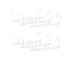 Relaxdays 10024746 Lot de 6 cintres, MÃ©tal, Blanc, 8,5 x 26 x 5,4 cm