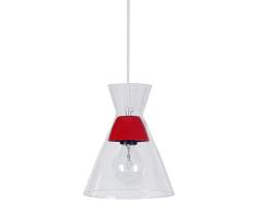 Tosel 16771 Suspension 1 LumiÃ¨re, Verre/, E27, 40 W, Transparent, 20 x 80 cm