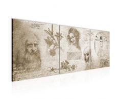 Tableau decoration murale Peintures de Leonardo Da Vinci 120 x 40 cm - XXL Impression sur Toile Salon Appartment 3 Parties - prÃªt Ã accrocher - 700433a
