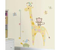 Thedecofactory RMK3543GM Stickers Toise Enfants Animaux Exotiques, Vinyle, Multicolore, 104 x 46 x 0,1 cm