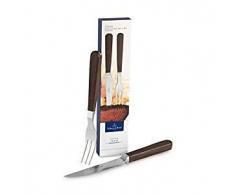 Villeroy & Boch Texas Couverts à steak/pizza, 2 pièces, Acier inoxydable/Noyer