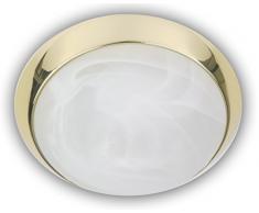 Niermann Standby A + +, Plafonnier, bague dÃ©corative laiton poli, HF Capteur, LED, Type AlbÃ¢tre, Verre/mÃ©tal, alabaster art, 40 x 40 x 13 cm