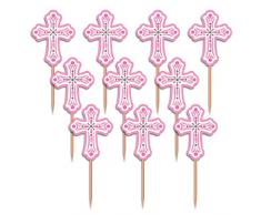 amscan International Guirlande Religieuse Piques de décoration Rose