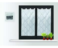Soleil docre Paire de brise bise 45x90 MAUD blanc, Polyester, 45x90 cm