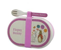 Beatrix Potter Flopsy en Bambou Biologique BoÃ®te Ã goÃ»ter avec Ensemble de Couverts, Multicolore