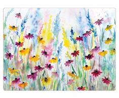 I Style Champ de Marguerites Sets de Table, LiÃ¨ge, Multicolore, Lot de 4