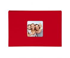 Goldbuch Album avec dÃ©coupe pour Photo, Photo en Papier texturÃ© pour Photos de 10 x 15 cm, Reliure de qualitÃ© supÃ©rieure en Papier texturÃ© Aspect Lin, Papier, Rouge, fÃ¼r 40 Fotos quer