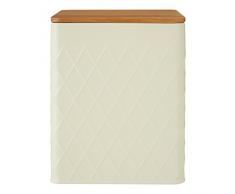 Premier Housewares Rhombus Boîte de Rangement, crème, Métal, crème, Taille M